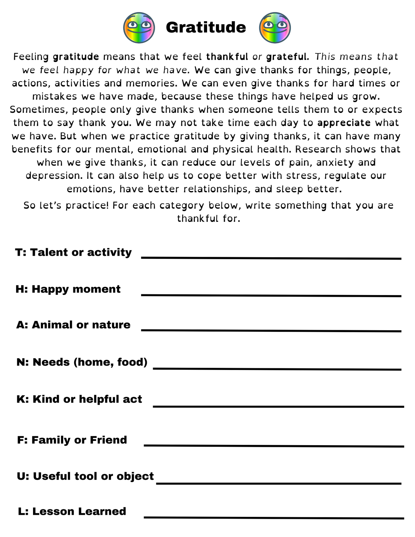 Three Gratitude Lessons