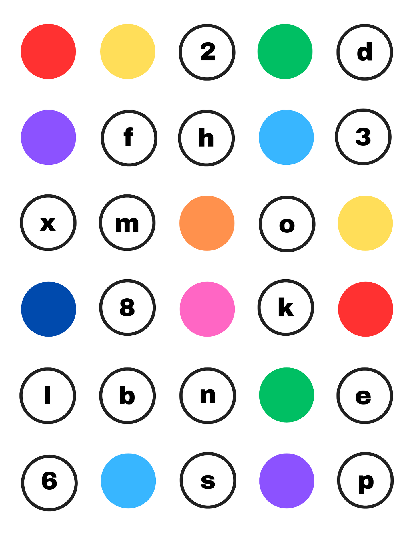 Working Memory Symbol Color Match