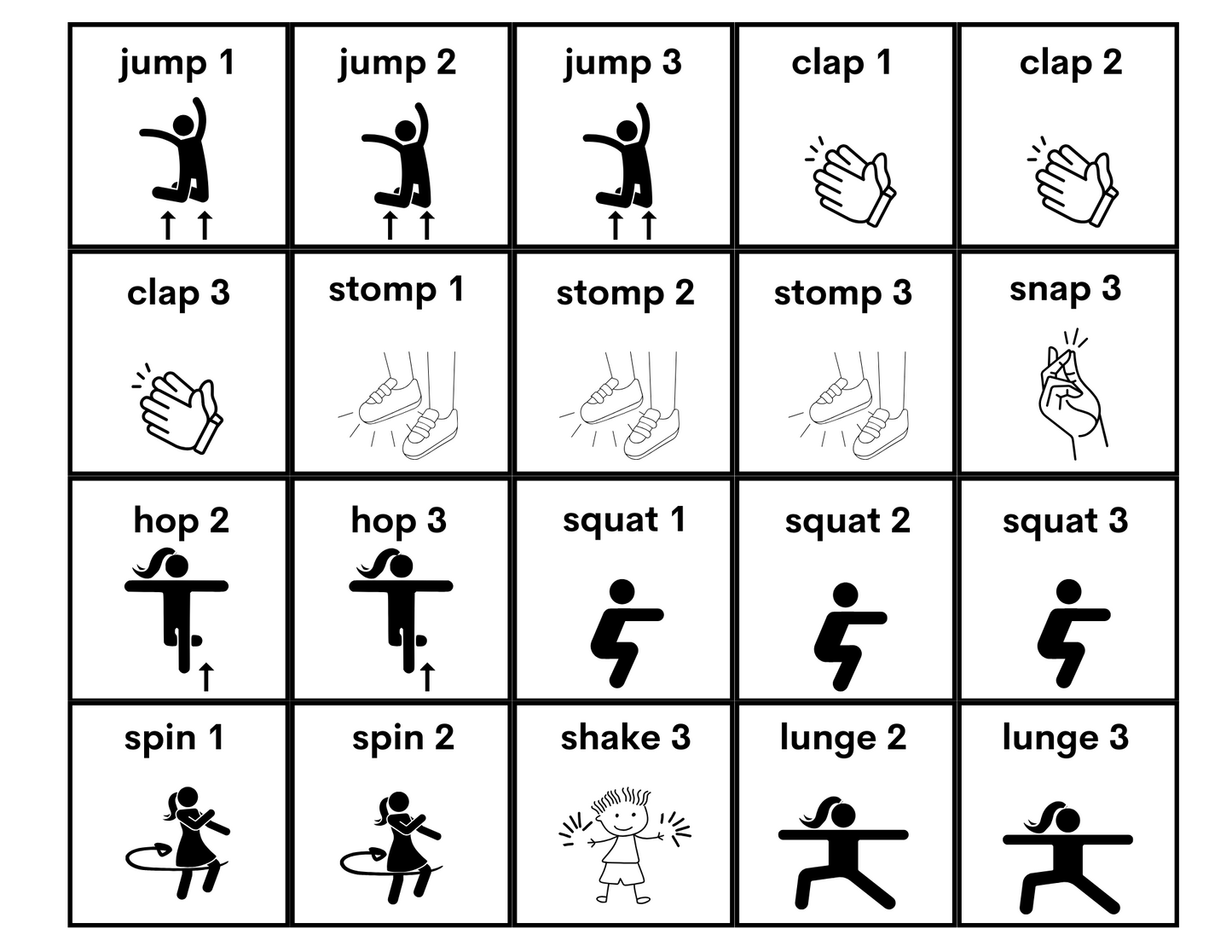 Movement Break Cards