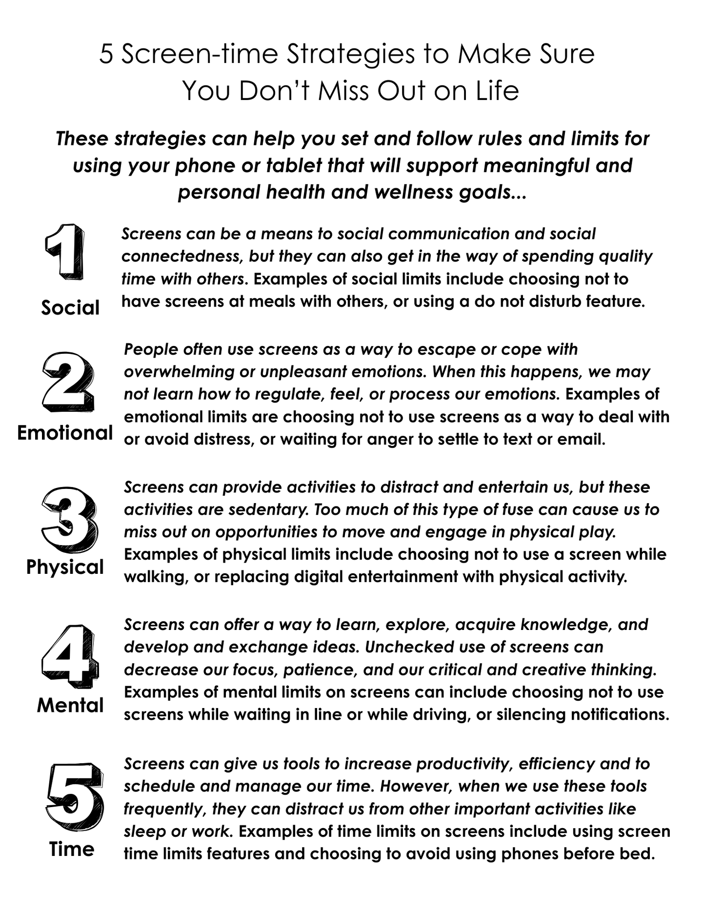 Screen Time and Daily Balance Planning Bundle