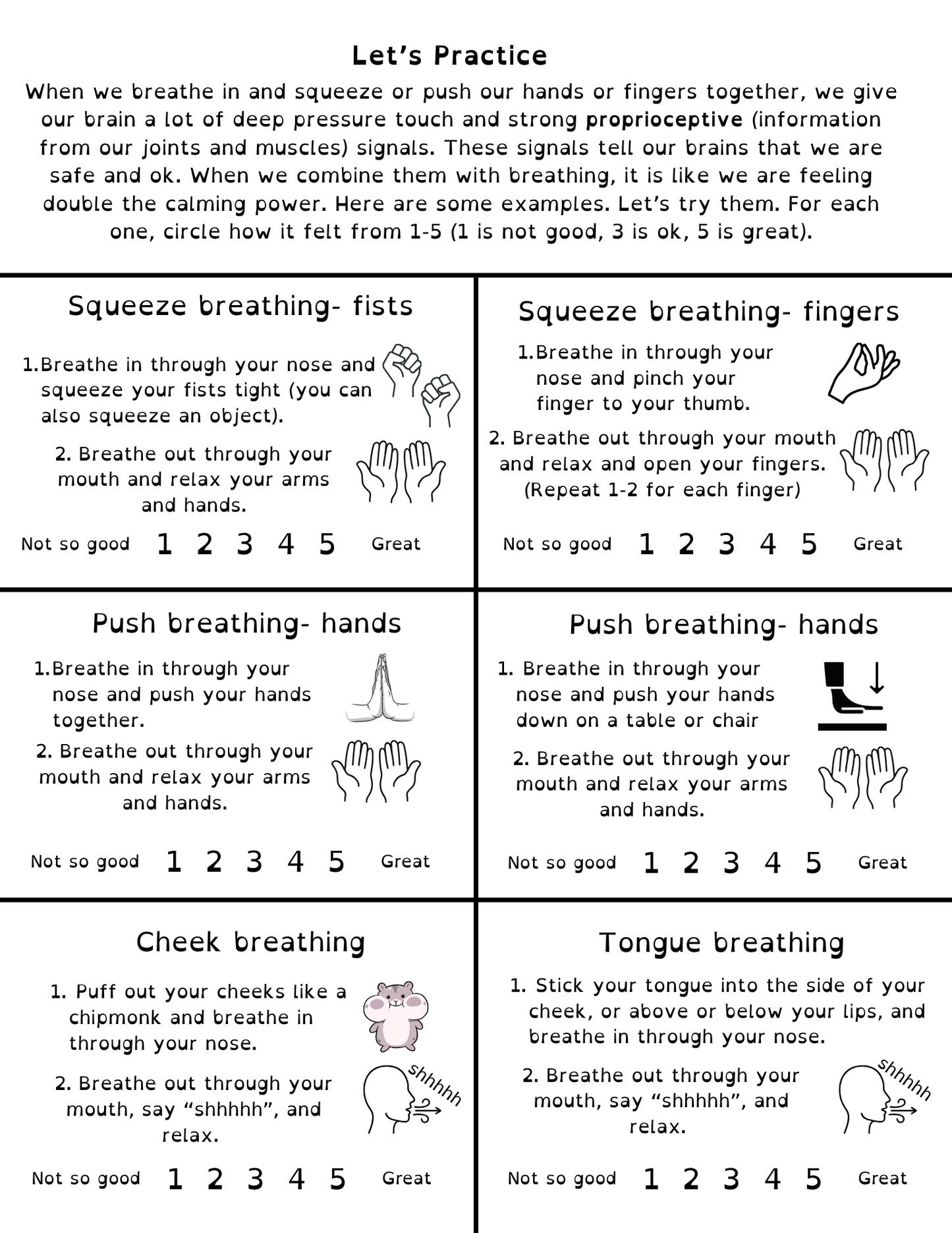 Somatosensory breathing- hands and mouth