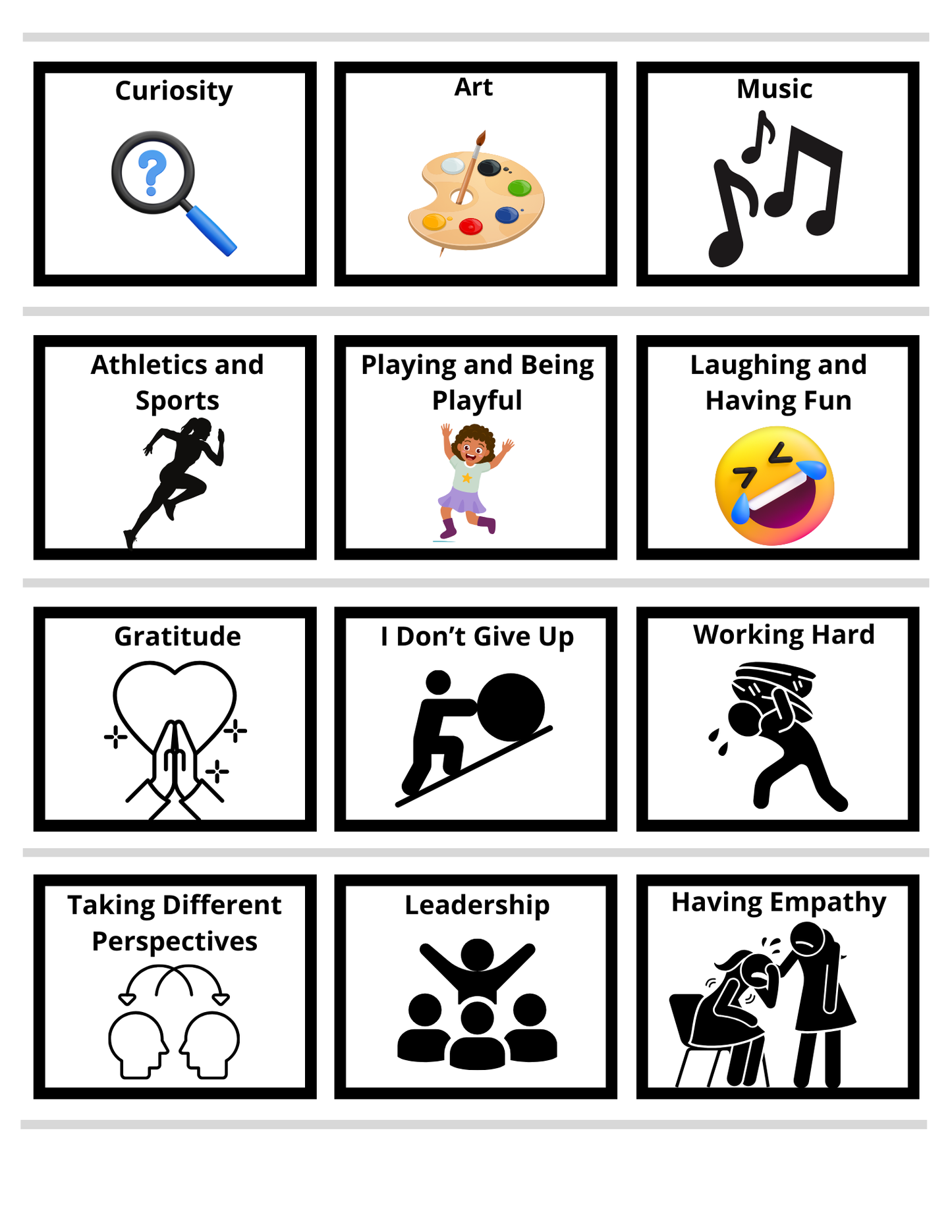 Strength Assessment Cards