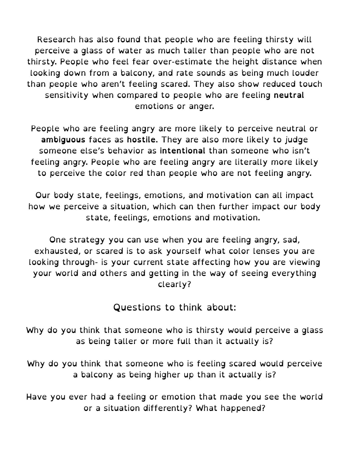 Emotion, Perception, and Perspective Lessons
