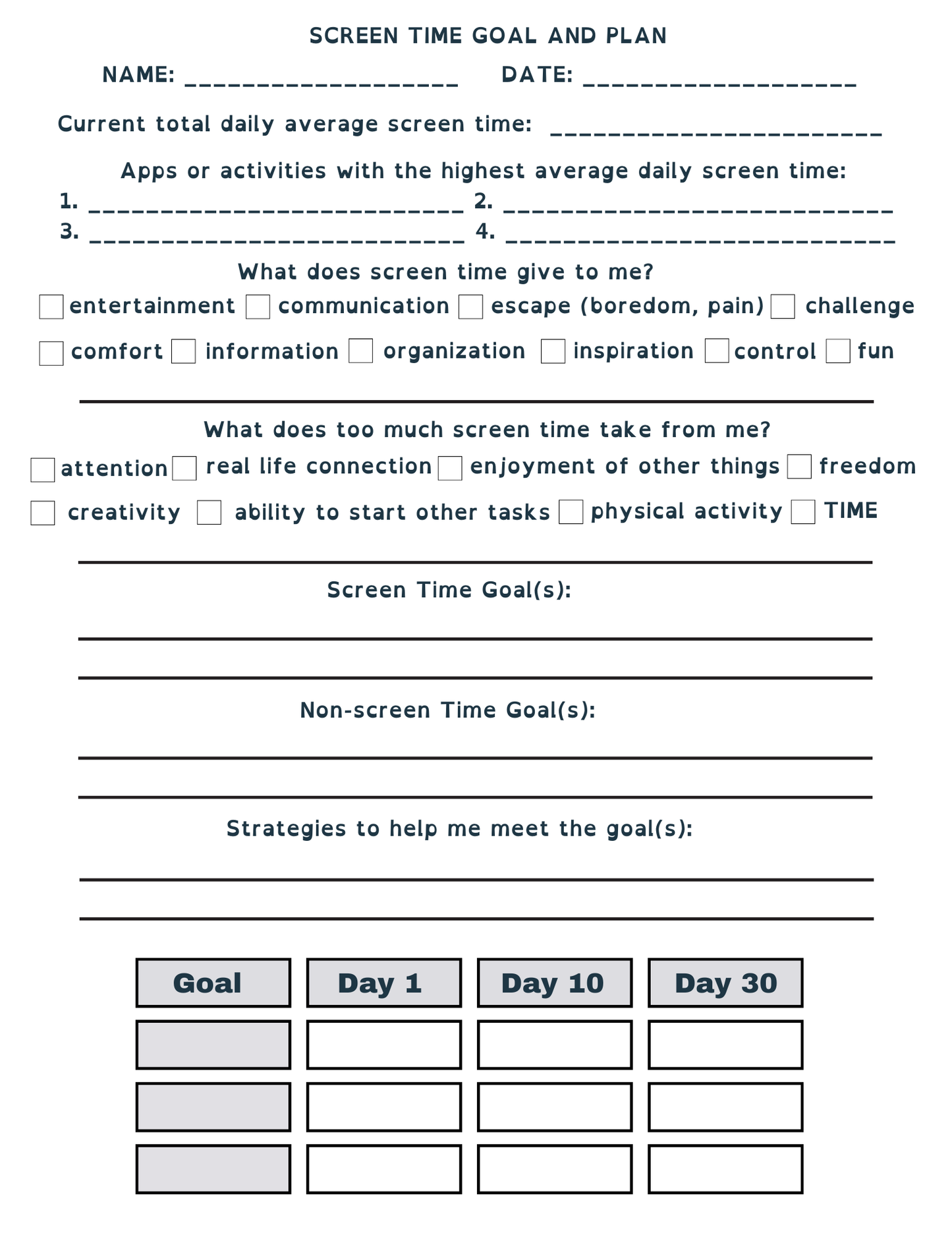 Motivation lesson and goal setting worksheets