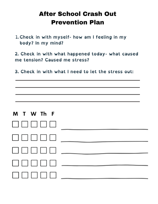 After School Crash Out Prevention Plan