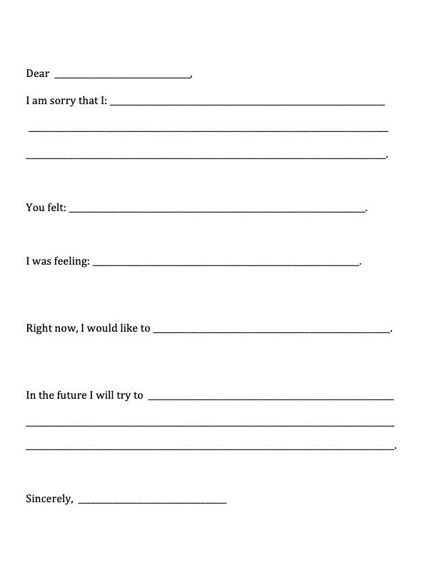 I'm Sorry Letter Templates