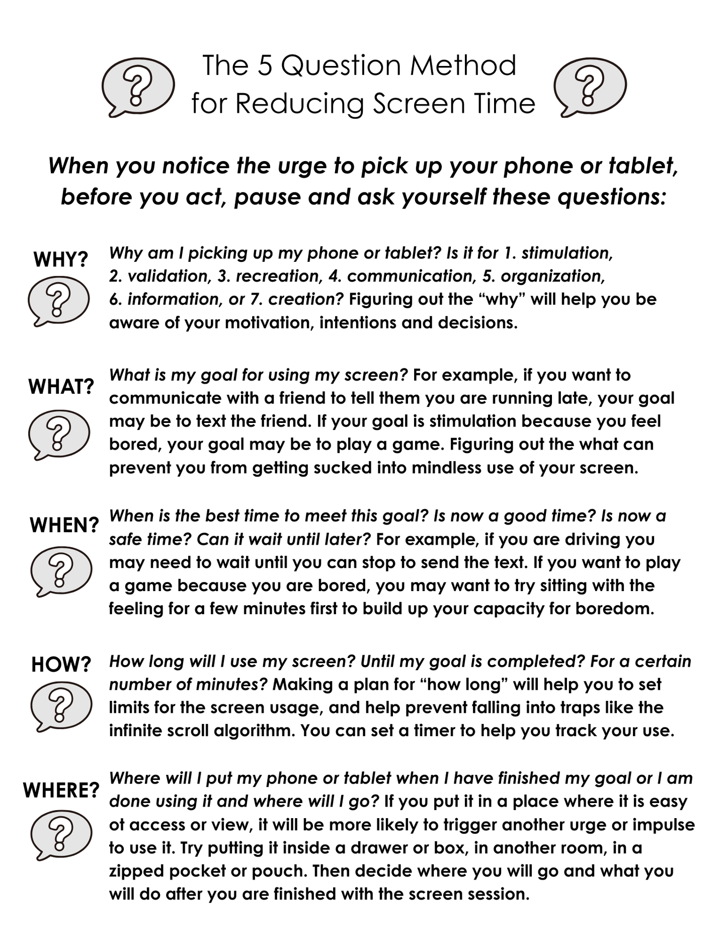 Screen Time and Daily Balance Planning Bundle