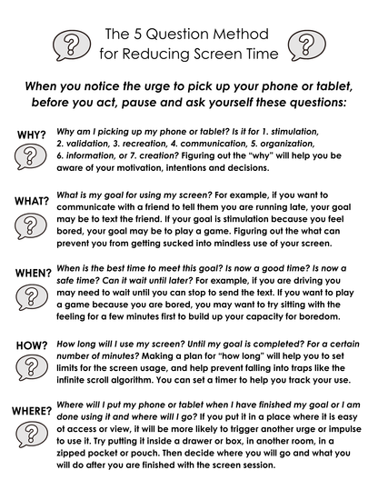 Screen Time and Daily Balance Planning Bundle