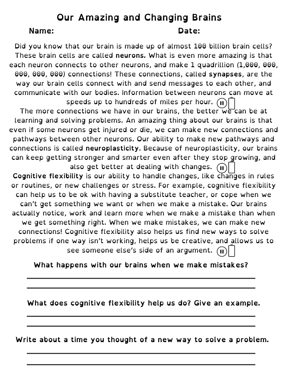 Cognitive Flexibility Lesson – Little Lotus Therapy
