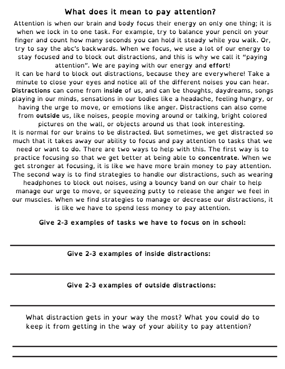 Focus, Being Present and Fidgeting Lesson – Little Lotus Therapy