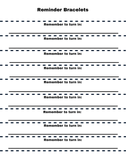 Reminder bracelet templates