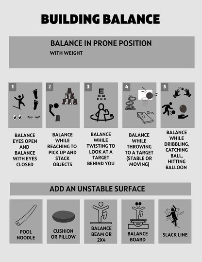 Movement Break, Yoga Cards, Physical and Mental Challenge Cards, Balance Infographic, and E card