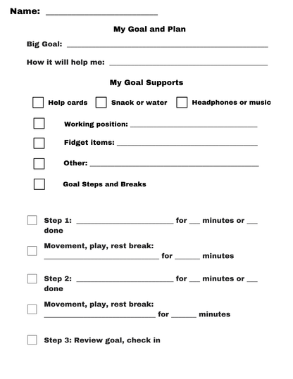 Motivation lesson and goal setting plan