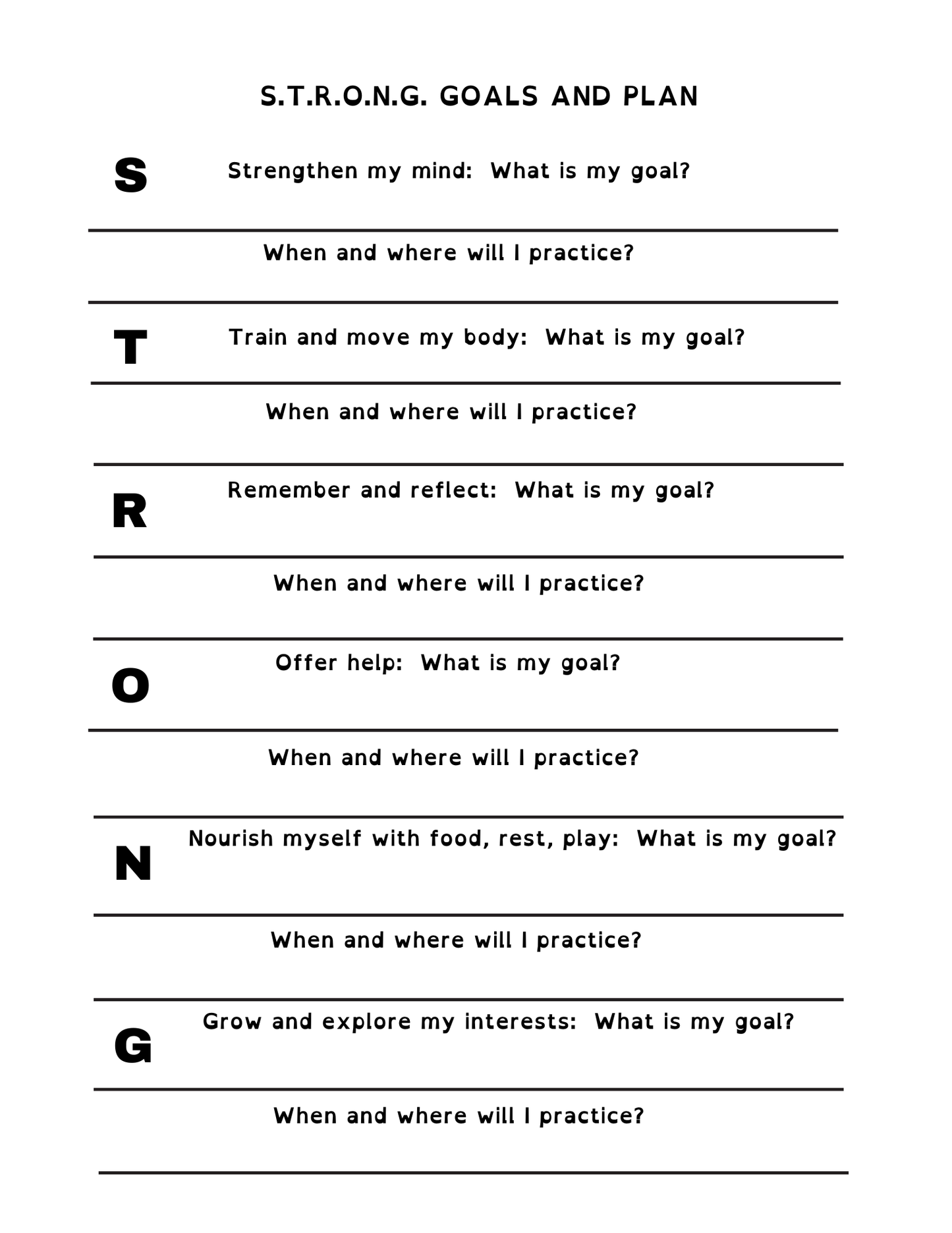 Motivation lesson and goal setting worksheets