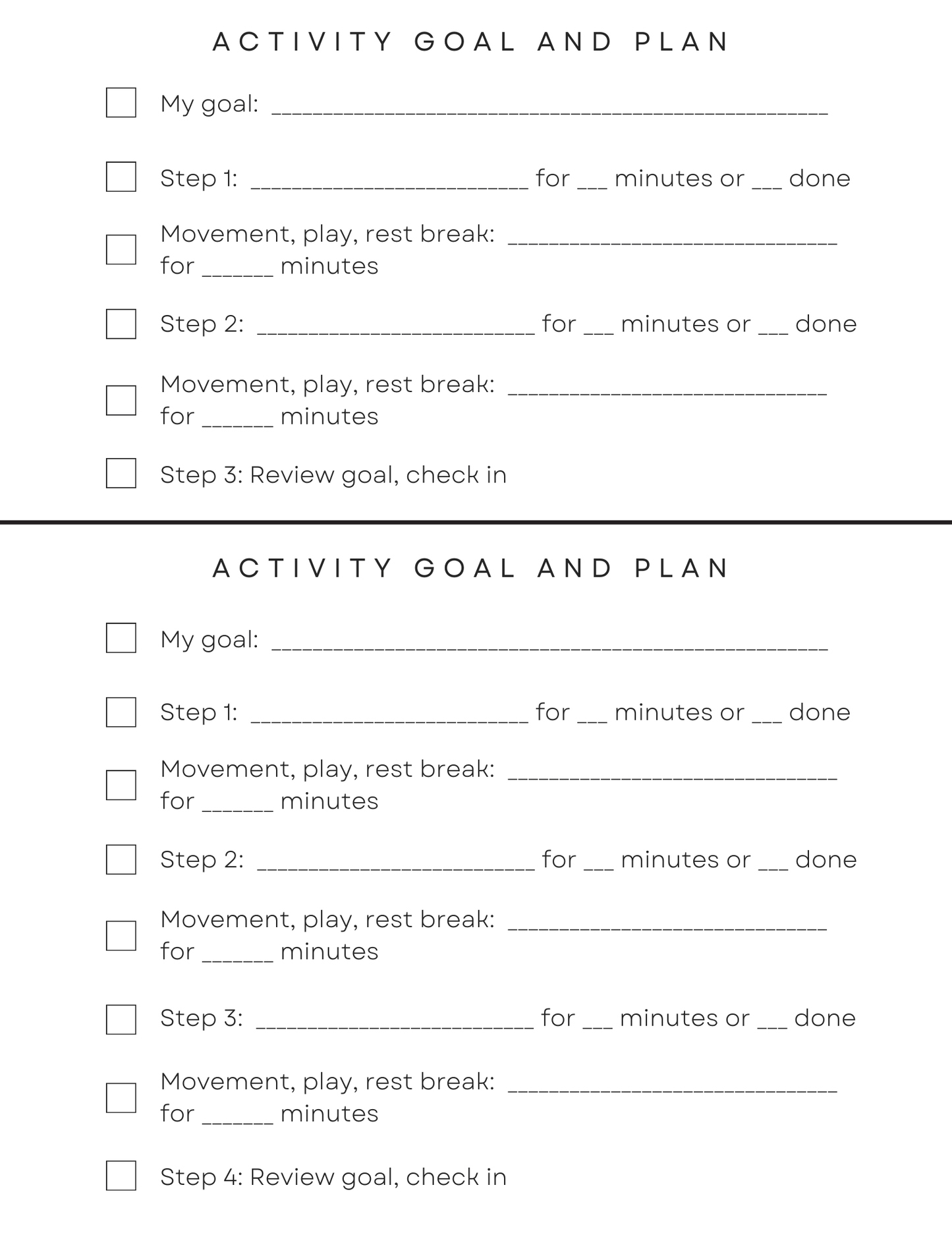 Motivation lesson and goal setting worksheets