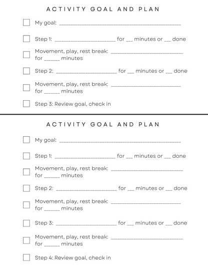 Motivation lesson and goal setting worksheets