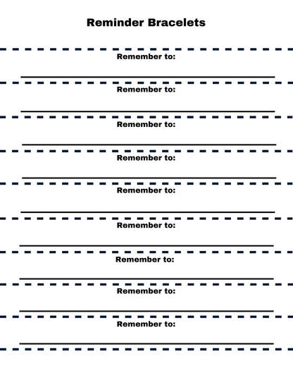 Reminder bracelet templates