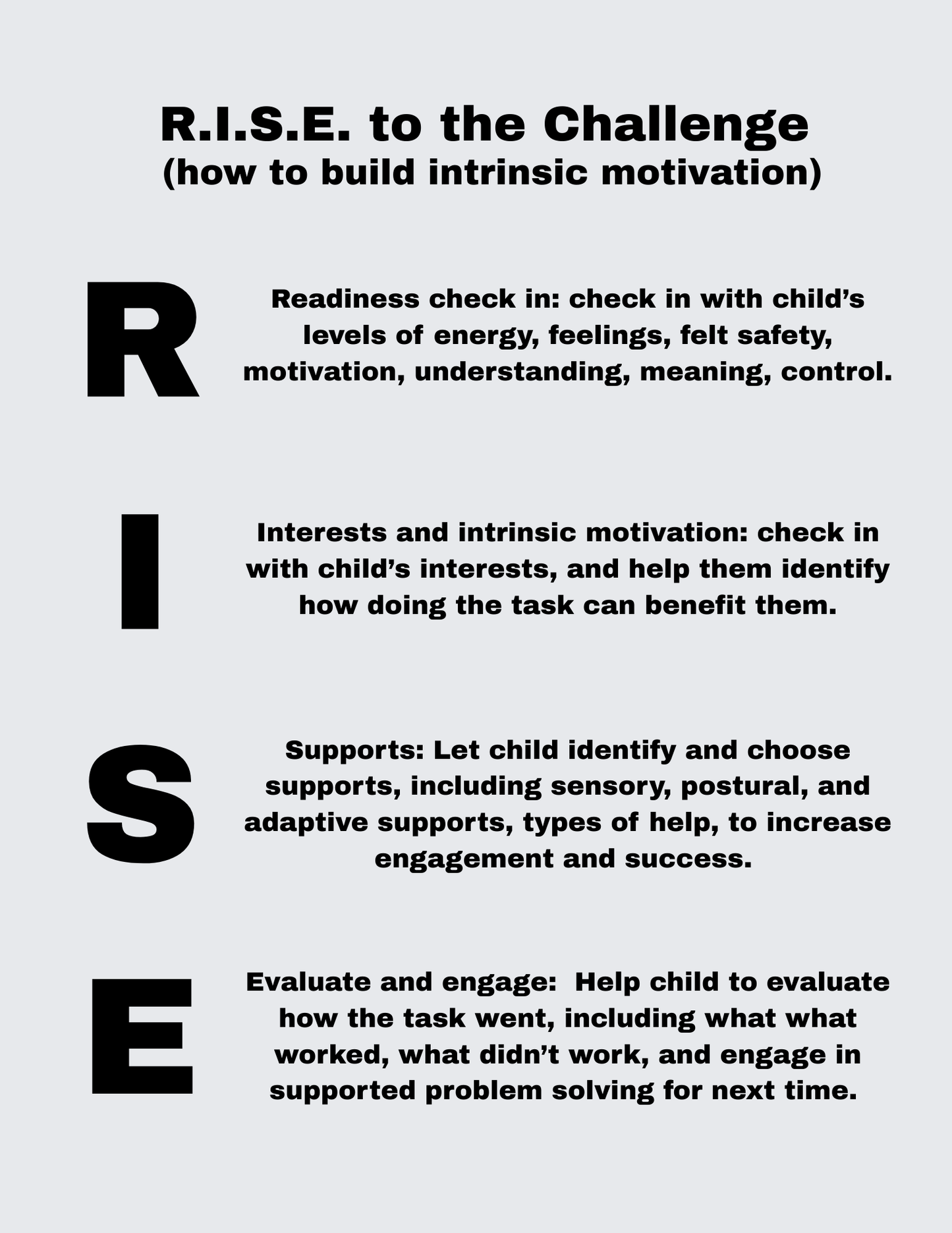 R.I.S.E. intrinsic motivation tools
