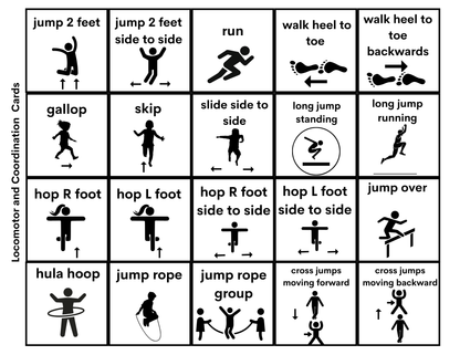 Movement Break, Physical and Mental Challenge Cards