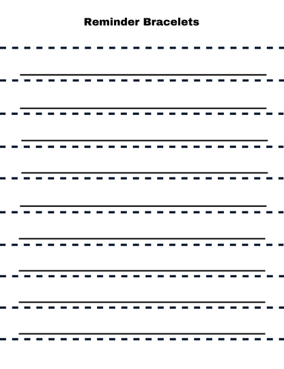 Reminder bracelet templates