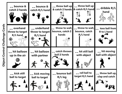 Movement Break, Physical and Mental Challenge Cards