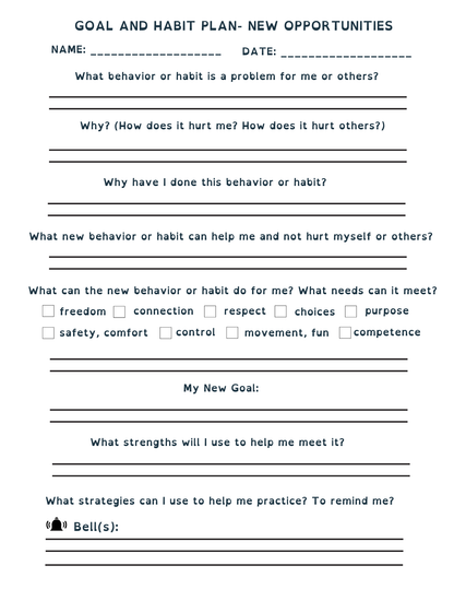 Motivation lesson and goal setting worksheets