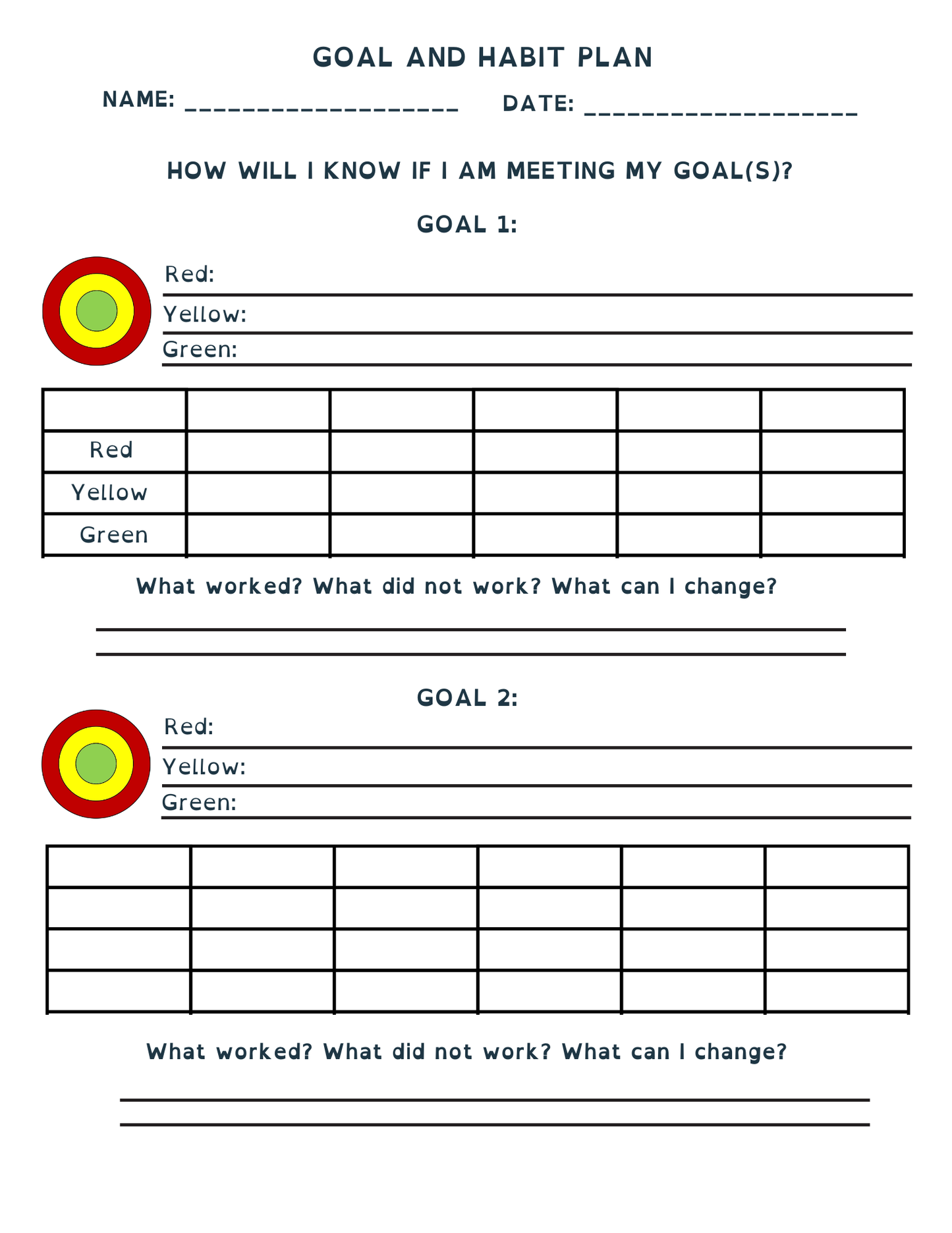 Motivation lesson and goal setting worksheets