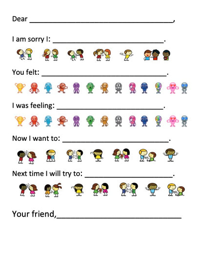 Sorry Form I'm Sorry Letter Templates – Little Lotus Therapy