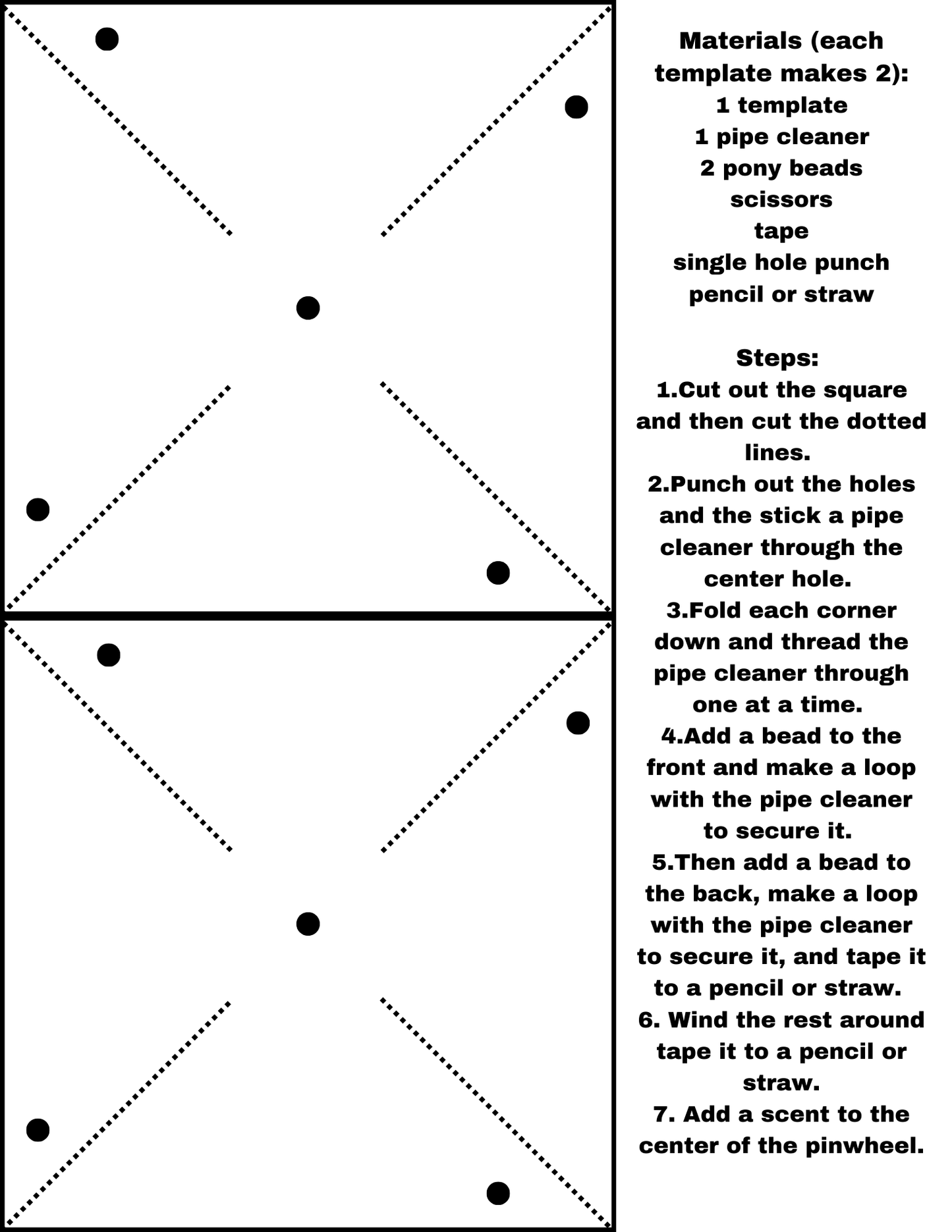 DIY Pinwheel Template and Instructions