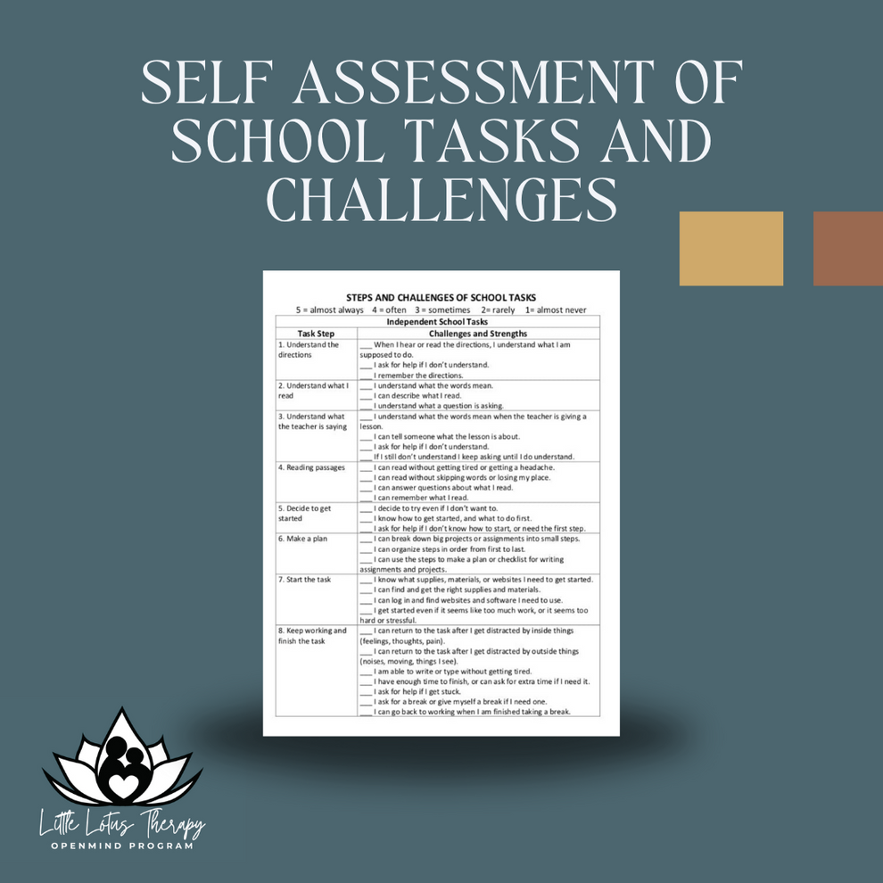 Self Assessment of School Tasks and Challenges – Little Lotus Therapy