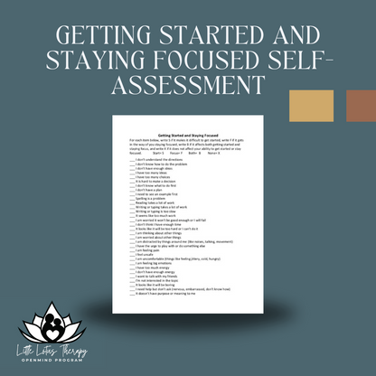 Getting Started and Staying Focused Self-Assessment