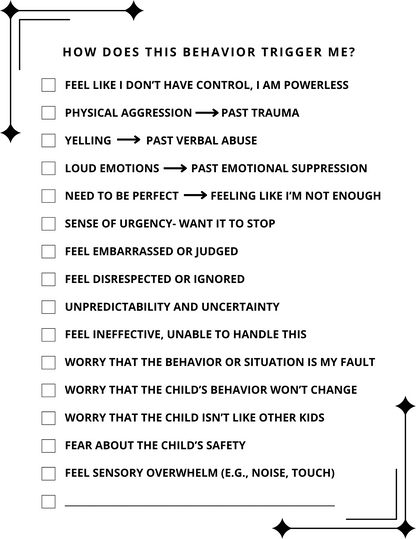 Child Behavior Trigger Checklist